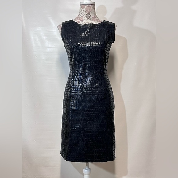 SELENE SPORT Black reptile print sheath dress size S‎ - Picture 1 of 14